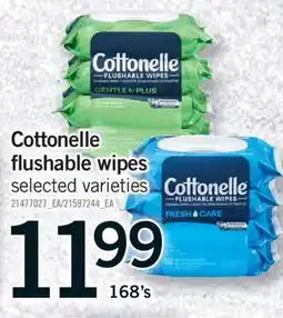 Fortinos COTTONELLE FLUSHABLE WIPES, 168'S offer
