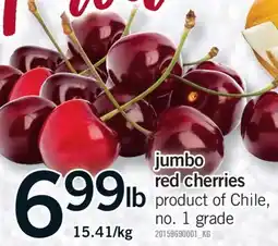 Fortinos JUMBO RED CHERRIES offer