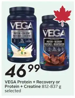 Sobeys VEGA Protein + Recovery or Protein + Creatine offer