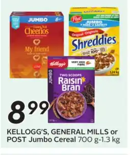 Sobeys KELLOGG'S, GENERAL MILLS or POST Jumbo Cereal offer