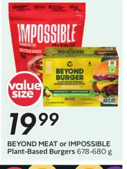 Sobeys BEYOND MEAT or IMPOSSIBLE Plant-Based Burgers offer