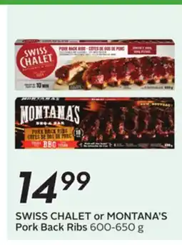 Sobeys SWISS CHALET or MONTANA'S Pork Back Ribs offer