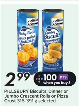 Sobeys PILLSBURY Biscuits, Dinner or Jumbo Crescent Rolls or Pizza Crust offer
