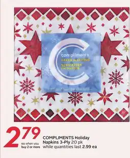 Sobeys COMPLIMENTS Holiday Napkins offer