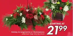 Sobeys Holiday Arrangements or Centrepieces offer