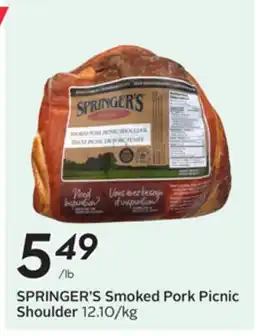 Sobeys SPRINGER'S Smoked Pork Picnic Shoulder offer