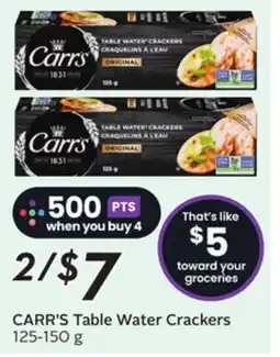 Sobeys CARR'S Table Water Crackers offer