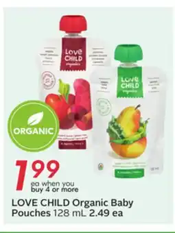 Sobeys LOVE CHILD Organic Baby Pouches offer