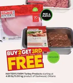Sobeys HAYTER'S FARM Turkey Products offer
