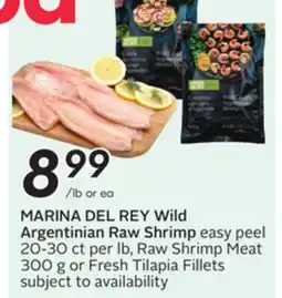 Sobeys MARINA DEL REY Wild Argentinian Raw Shrimp easy peel offer
