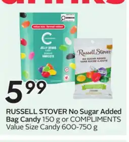 Sobeys RUSSELL STOVER No Sugar Added Bag Candy offer