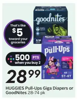 Sobeys HUGGIES Pull-Ups Giga Diapers or GoodNites offer