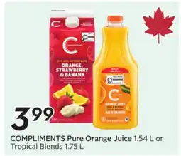 Sobeys COMPLIMENTS Pure Orange Juice offer