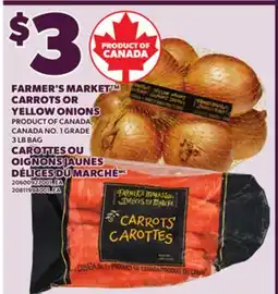 Independent Grocer FARMER'S MARKET CARROTS OR YELLOW ONIONS, 3 LB BAG offer