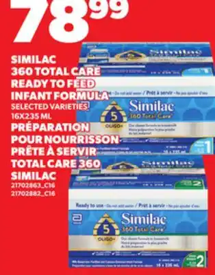 Independent Grocer SIMILAC 360 TOTAL CARE READY TO FEED INFANT FORMULA, 16X235 ML offer