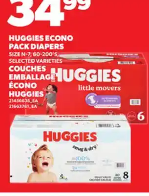 Independent Grocer HUGGIES ECONO PACK DIAPERS SIZE N-7, 60-200'S offer
