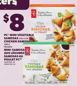 Independent Grocer PC MINI VEGETABLE SAMOSAS, 345 G OR CHICKEN SAMOSAS, 388 G offer