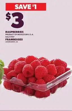 Independent Grocer RASPBERRIES, HALF PINT offer