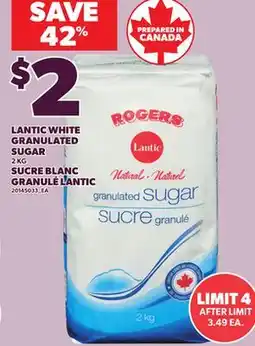 Independent Grocer LANTIC WHITE GRANULATED SUGAR, 2 KG offer