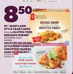 Independent Grocer PC MARYLAND-STYLE CRAB CAKES 170 G OR GLUTEN-FREE BREADED SHRIMP, 340 G offer