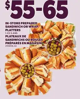 Independent Grocer IN-STORE PREPARED SANDWICH OR WRAP PLATTERS, 1.23-3.4 KG offer