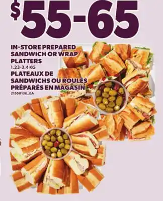 Independent Grocer IN-STORE PREPARED SANDWICH OR WRAP PLATTERS, 1.23-3.4 KG offer