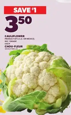 Independent Grocer CAULIFLOWER, EACH offer