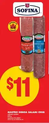 No Frills MASTRO GENOA SALAMI CHUB, 600 G offer