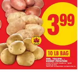 No Frills RED, YELLOW, or RUSSET POTATOES, 10 LB BAG offer