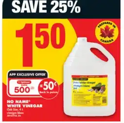 No Frills NO NAME WHITE VINEGAR, 4 L offer