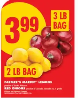 No Frills FARMER'S MARKET LEMONS, 2 LB BAG OR RED ONIONS, 3 LB BAG offer