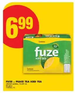 No Frills FUZE or PEACE TEA ICED TEA, 12x341 mL offer