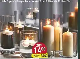 Sushi Shop 3 pcs Tall Candle Holders Glass offer
