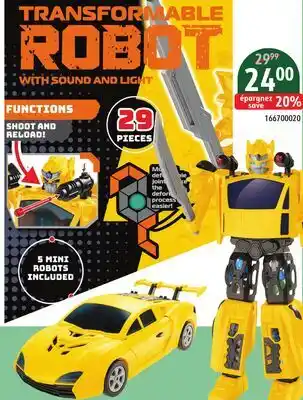 Sushi Shop TRANSFORMABLE ROBOT WITH SOUND AND LIGHT offer