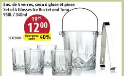 Sushi Shop Set of 4 Glasses Ice Bucket and Tong offer