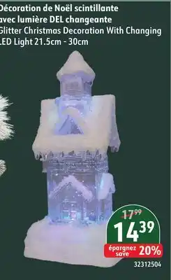 Sushi Shop Glitter Christmas Decoration With Changing LED Light 21.5cm - 30cm offer