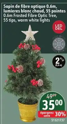 Sushi Shop 0.6m Frosted Fibre Optic Tree, 55 tips, warm white lights offer