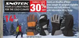 Sushi Shop SNOTEK Gloves and Puffy Mittens with Adjustable Wrist Strap offer