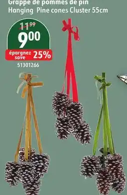 Sushi Shop Hanging Pine cones Cluster 55cm offer