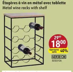 Sushi Shop Metal wine racks with shelf offer
