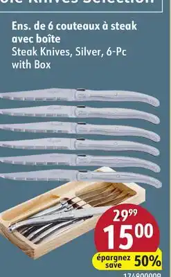 Sushi Shop Steak Knives, Silver, 6-Pc with Box offer