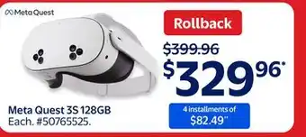 Walmart Meta Quest 3S 128GB offer