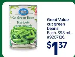 Walmart Great Value cut green beans offer