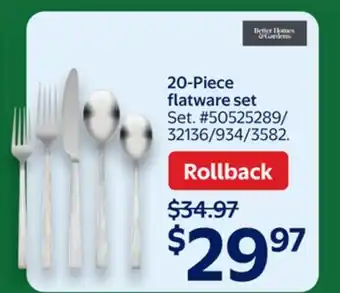 Walmart 20-Piece flatware set offer