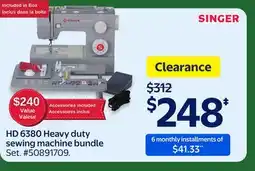 Walmart Singer HD 6380 Heavy duty sewing machine bundle offer