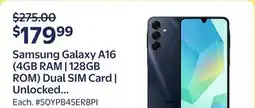 Walmart Samsung Galaxy A16 (4GB RAM | 128GB ROM) Dual SIM Card | Unlocked Brand New Phone (Black) offer