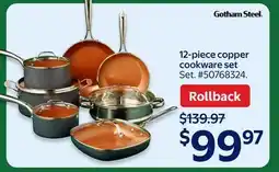 Walmart 12-piece copper cookware set offer