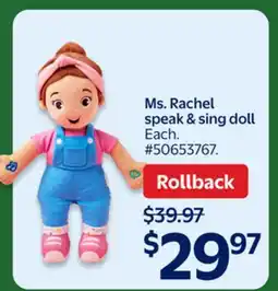 Walmart Ms. Rachel speak & sing doll offer