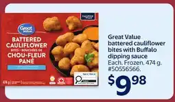 Walmart Great Value Battered Cauliflower Bites with Buffalo Dipping Sauce offer