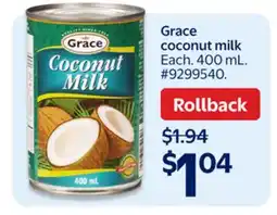 Walmart Grace coconut milk offer